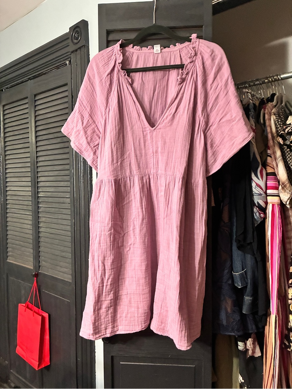 Old Navy Mauve Pink V-Neck Gauze Tunic